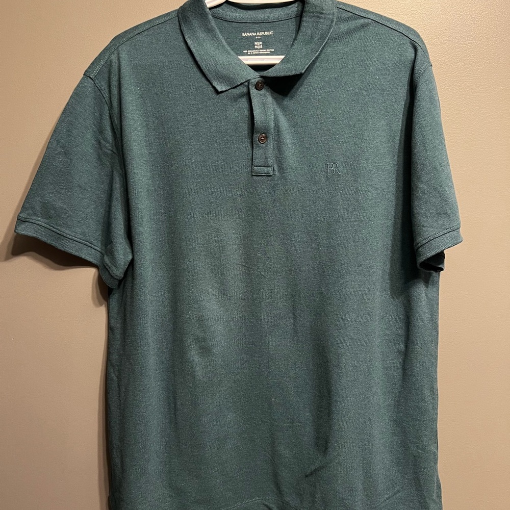 Banana Republic Pique Teal Polo Shirt